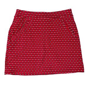 Talbots Hello Saturday! Knit Skort Size P Activewear Red & Blue Print Golf